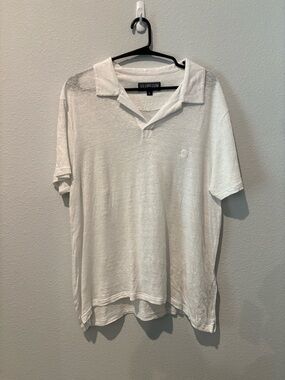 Vilebrequin White Linen-Blend Polo - Men's Short Sleeve
